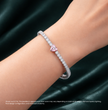 Pink Heart Tennis Lab Diamond Bracelet (8 ct. tw.) 18K White Gold