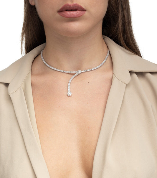 Necklace | White Gold | Bridal | Fleur | 6 ct