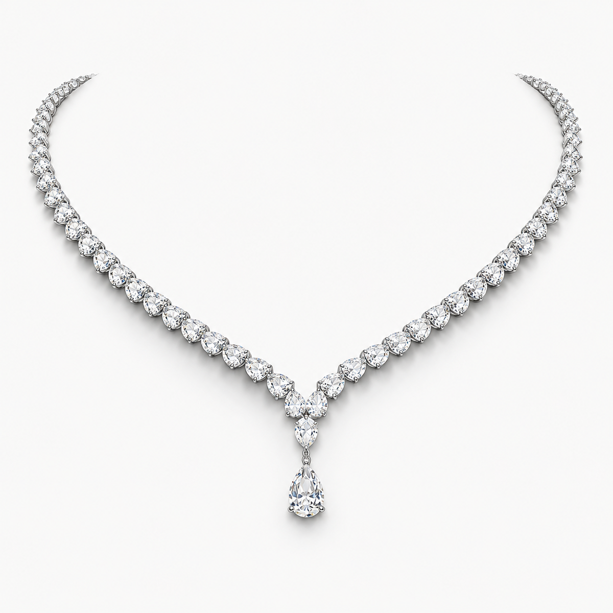 Alexandia Pear Lab Diamond (21 ct.) Necklace (16 in | 40 cm) 18K White Gold