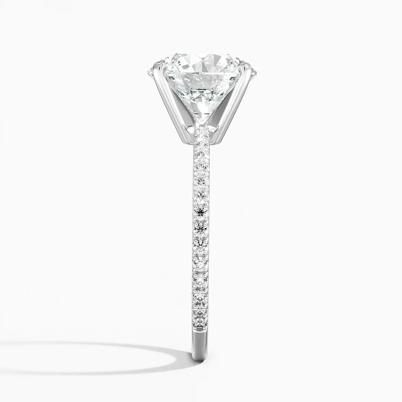 3 carat round IGI certified lab VS1 F. White gold 18karat. Size 5.5