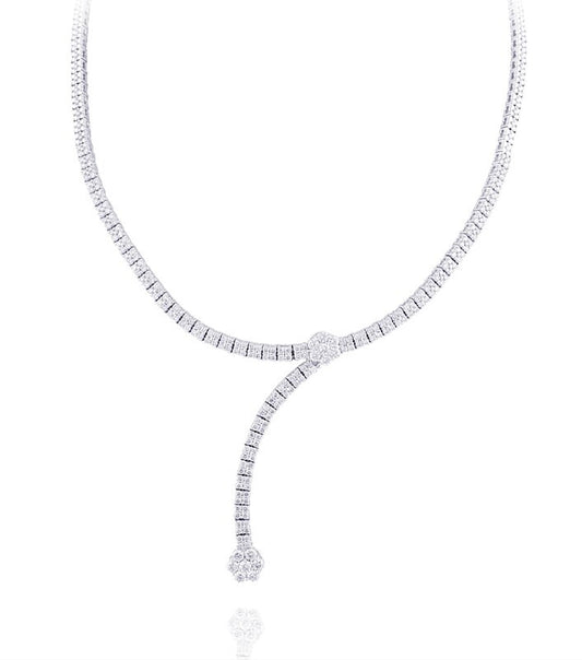 Necklace | White Gold | Bridal | Fleur | 6 ct