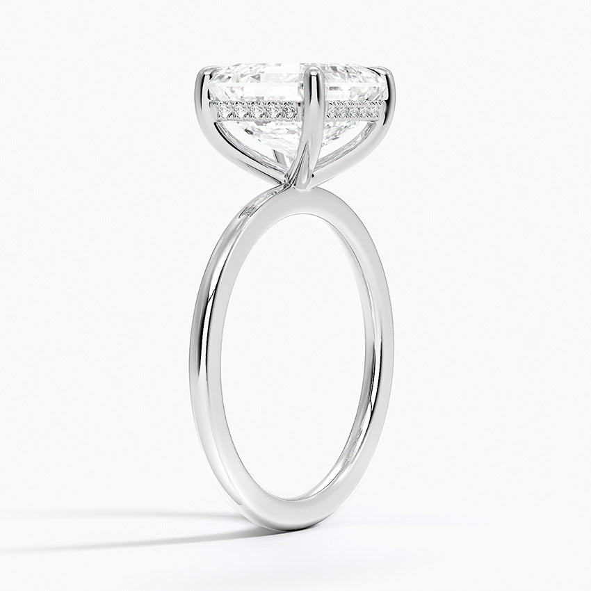ecomposer-view with diamond shape-asscher, ecomposer-metal type-white-gold-18k