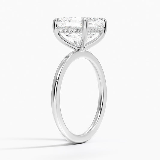 ecomposer-view with diamond shape-asscher, ecomposer-metal type-white-gold-18k
