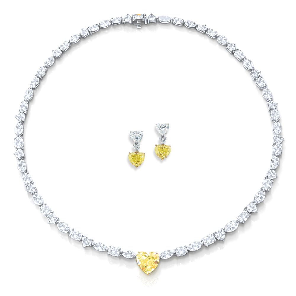 30 Carat Alma High Jewelry Bridal Lab-Grown Diamond Set 18K White Gold