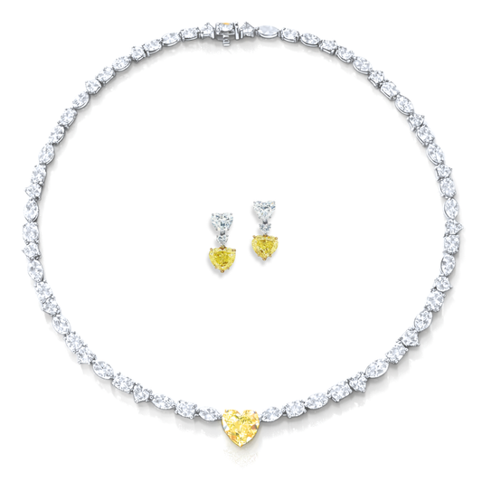 30 Carat Alma High Jewelry Bridal Lab-Grown Diamond Set 18K White Gold