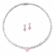 30 Carat Alma Fancy Pink High Jewelry Bridal Lab-Grown Diamond Set 18K White Gold