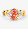 Aviana Fancy Pink Oval Lab Grown Diamond Ring in White Gold 18K