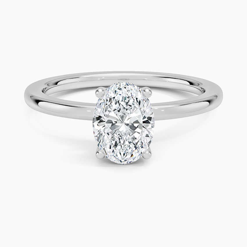 Solitaire Hidden Halo Lab Diamond Ring 18k Gold