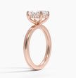 Solitaire Hidden Halo Lab Diamond Ring 18k Gold