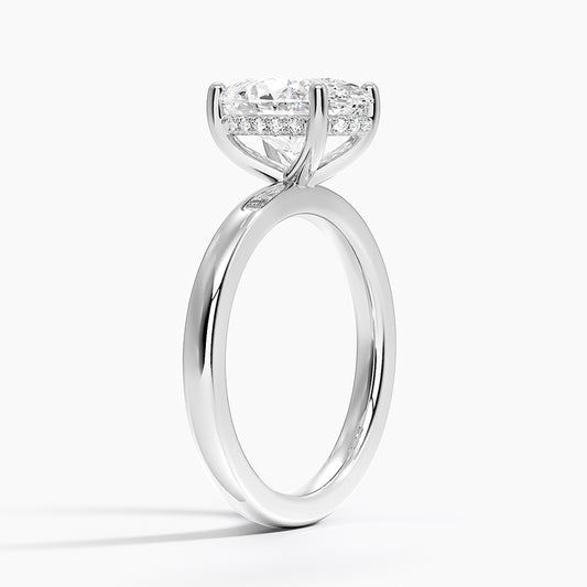 Solitaire Hidden Halo Lab Diamond Ring 18k Gold