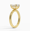 Solitaire Hidden Halo Lab Diamond Ring 18k Gold