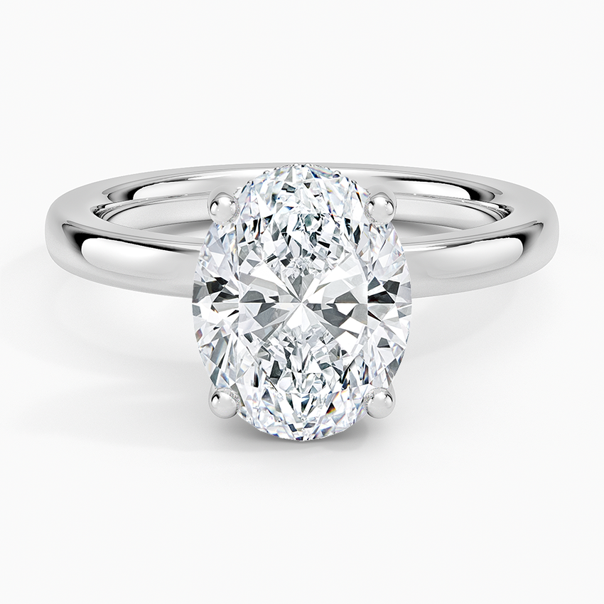 Solitaire Hidden Halo Lab Diamond Ring 18k Gold