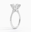 2 ct. Oval Lab Diamond Hidden Halo Cathedral Half Pave Setting 18K White Gold