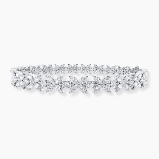 Bloomline Marquise and Round Lab Diamond Bracelet (10 ct. tw.) 18K White Gold