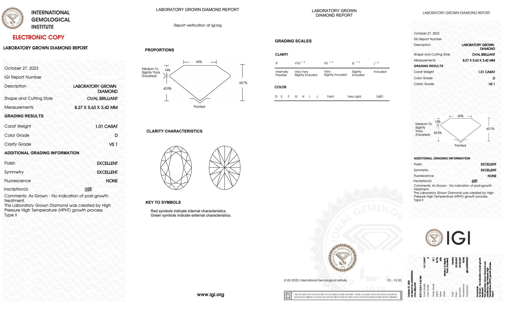 1.00 Carat Oval Diamond | F | VS1