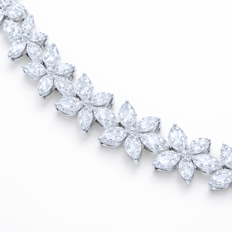 46 Carat Celeste Marquise High Jewelry Bridal Lab-Grown Diamond Set 18K White Gold