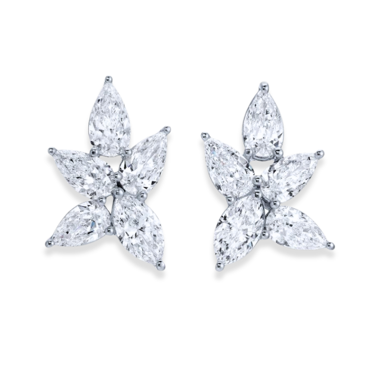 46 Carat Celeste Marquise High Jewelry Bridal Lab-Grown Diamond Set 18K White Gold