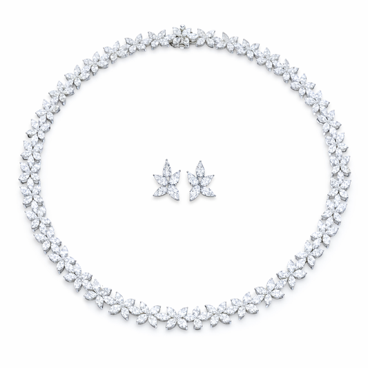 46 Carat Celeste Marquise High Jewelry Bridal Lab-Grown Diamond Set 18K White Gold