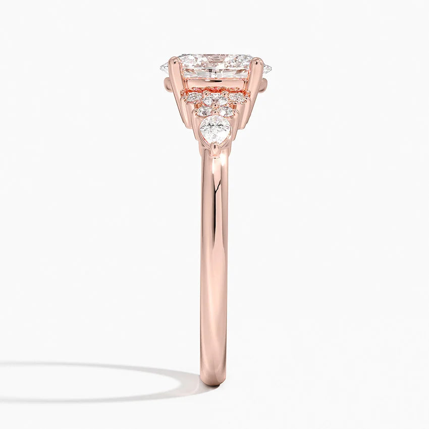ecomposer-view with diamond shape-oval,ecomposer-size-1-ct,ecomposer-metal type-rose-gold-18k