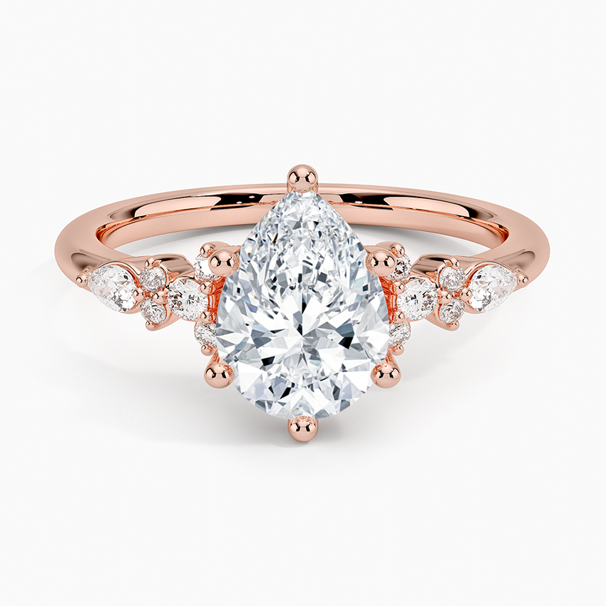 ecomposer-view with diamond shape-pear, ecomposer-size-1.5-ct, ecomposer-metal type-rose-gold-18k
