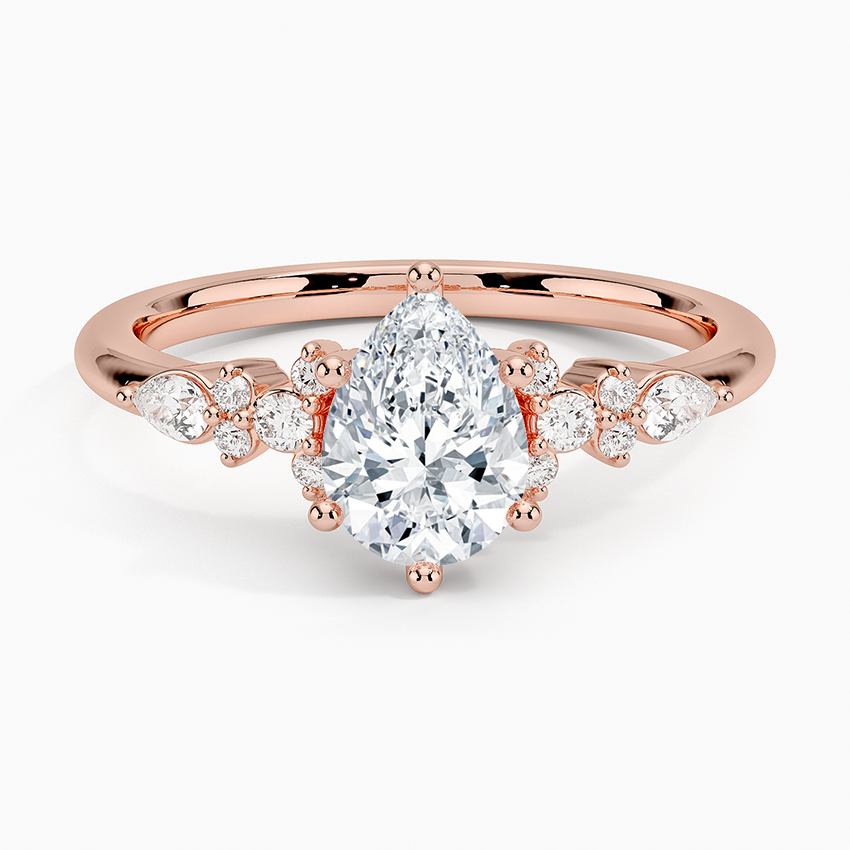 ecomposer-view with diamond shape-pear, ecomposer-size-1-ct, ecomposer-metal type-rose-gold-18k