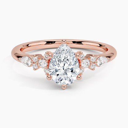 ecomposer-view with diamond shape-pear, ecomposer-size-1-ct, ecomposer-metal type-rose-gold-18k