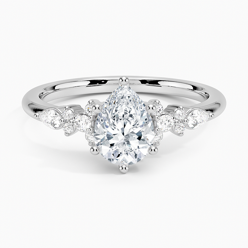 ecomposer-view with diamond shape-pear, ecomposer-size-1-ct, ecomposer-metal type-white-gold-18k