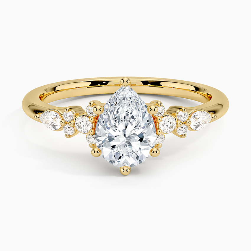 ecomposer-view with diamond shape-pear, ecomposer-size-1-ct, ecomposer-metal type-yellow-gold-18k