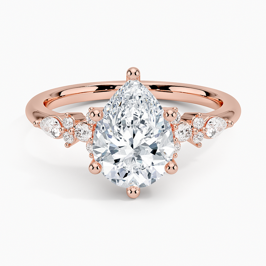 ecomposer-view with diamond shape-pear, ecomposer-size-2-ct, ecomposer-size-2.5-ct, ecomposer-size-3-ct, ecomposer-metal type-rose-gold-18k