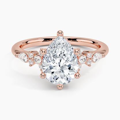ecomposer-view with diamond shape-pear, ecomposer-size-2-ct, ecomposer-size-2.5-ct, ecomposer-size-3-ct, ecomposer-metal type-rose-gold-18k