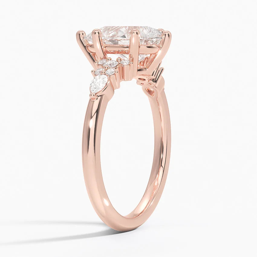 ecomposer-view with diamond shape-pear, ecomposer-size-2-ct, ecomposer-size-2.5-ct, ecomposer-size-3-ct, ecomposer-metal type-rose-gold-18k