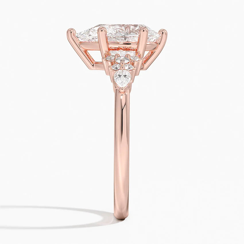 ecomposer-view with diamond shape-pear, ecomposer-size-2-ct, ecomposer-size-2.5-ct, ecomposer-size-3-ct, ecomposer-metal type-rose-gold-18k