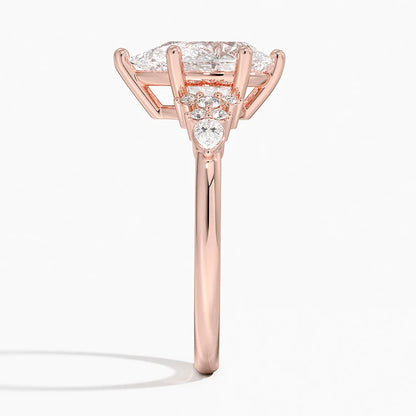 ecomposer-view with diamond shape-pear, ecomposer-size-2-ct, ecomposer-size-2.5-ct, ecomposer-size-3-ct, ecomposer-metal type-rose-gold-18k