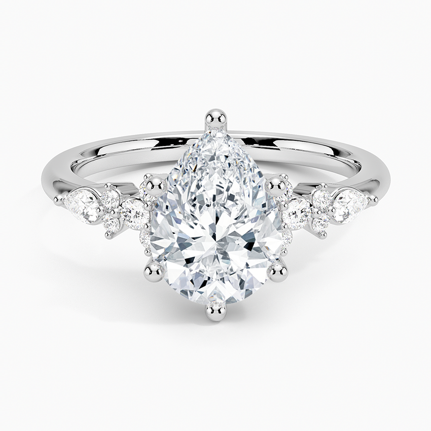 ecomposer-view with diamond shape-pear, ecomposer-size-2-ct, ecomposer-size-2.5-ct, ecomposer-size-3-ct, ecomposer-metal type-white-gold-18k