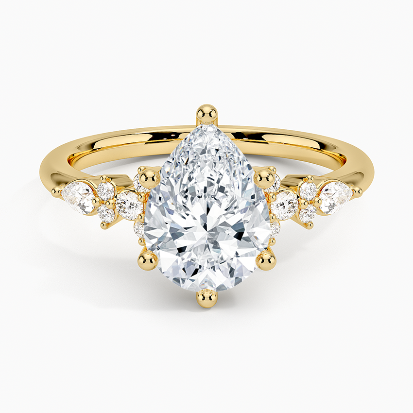 ecomposer-view with diamond shape-pear, ecomposer-size-2-ct, ecomposer-size-2.5-ct, ecomposer-size-3-ct, ecomposer-metal type-yellow-gold-18k
