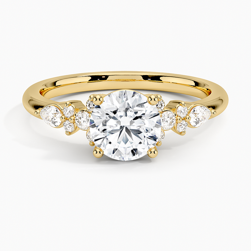 ecomposer-view with diamond shape-round, ecomposer-size-1-ct, ecomposer-metal type-yellow-gold-18k