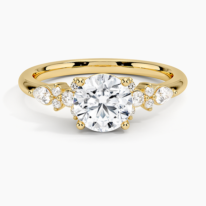 ecomposer-view with diamond shape-round, ecomposer-size-1-ct, ecomposer-metal type-yellow-gold-18k