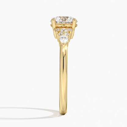 ecomposer-view with diamond shape-round, ecomposer-size-1-ct, ecomposer-metal type-yellow-gold-18k