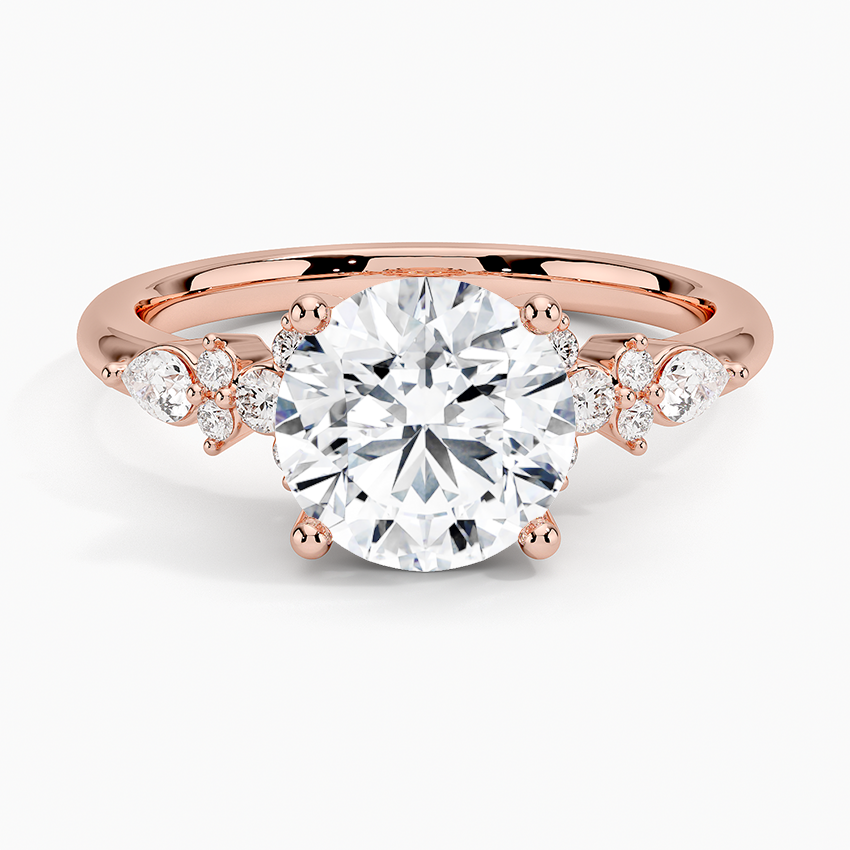 ecomposer-view with diamond shape-round, ecomposer-size-2-ct, ecomposer-size-2.5-ct, ecomposer-size-3-ct, ecomposer-metal type-rose-gold-18k