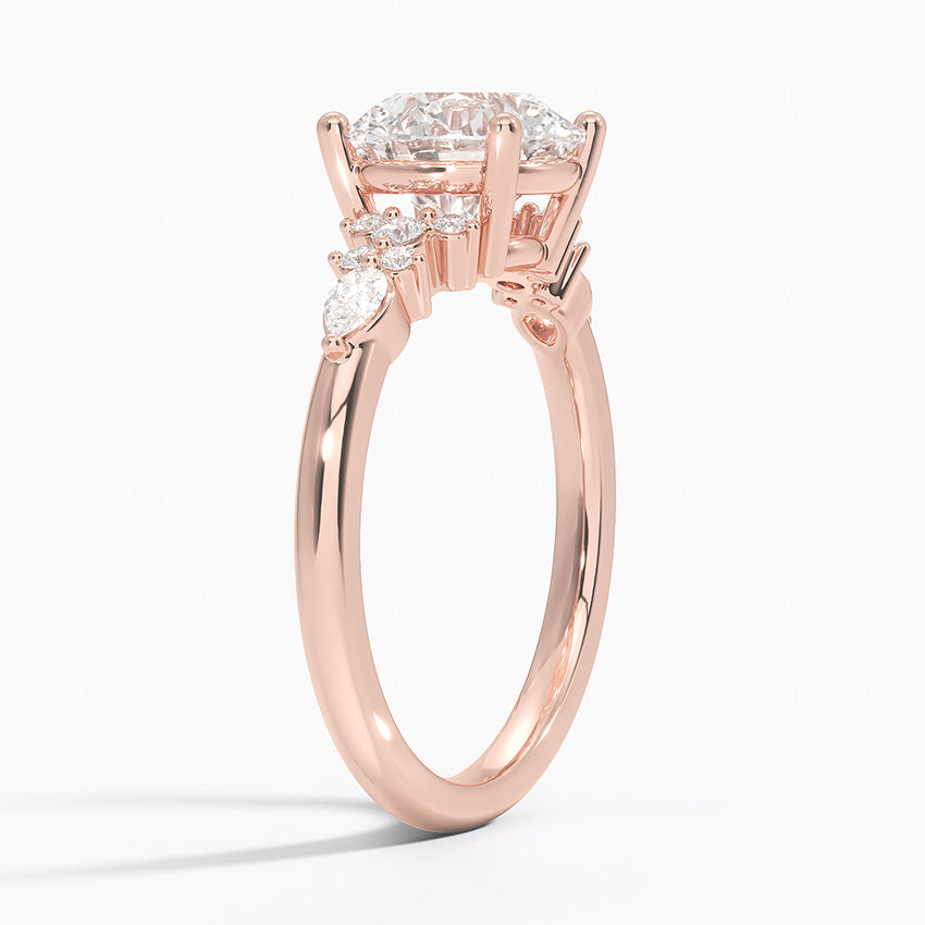 ecomposer-view with diamond shape-round, ecomposer-size-2-ct, ecomposer-size-2.5-ct, ecomposer-size-3-ct, ecomposer-metal type-rose-gold-18k