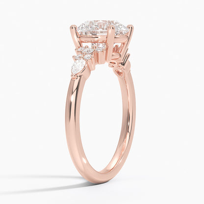 ecomposer-view with diamond shape-round, ecomposer-size-2-ct, ecomposer-size-2.5-ct, ecomposer-size-3-ct, ecomposer-metal type-rose-gold-18k