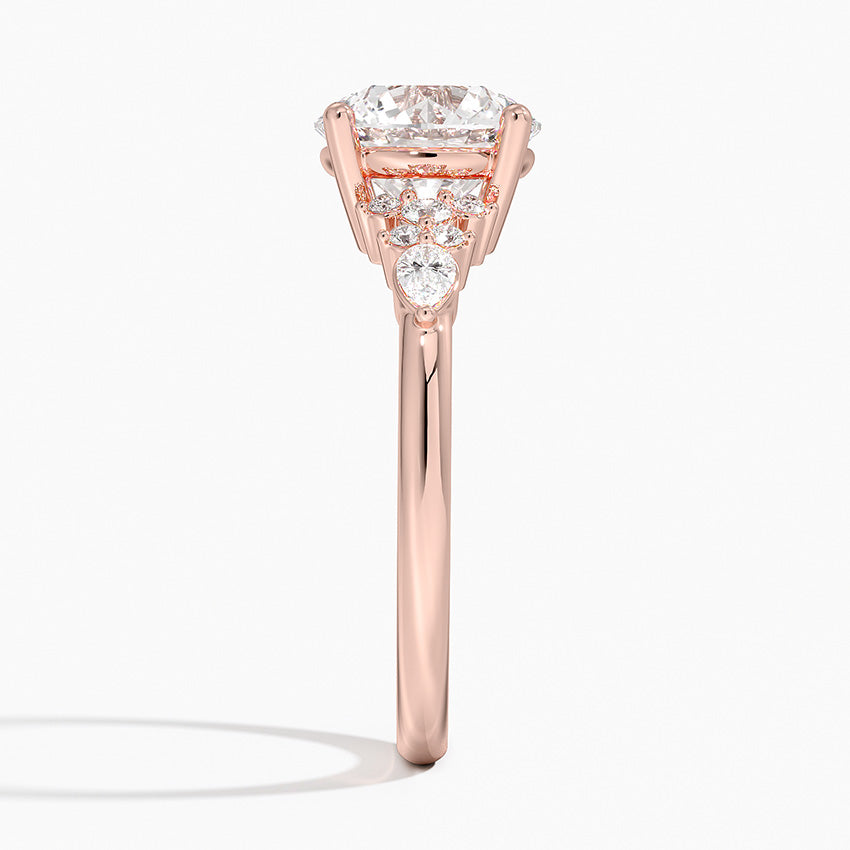 ecomposer-view with diamond shape-round, ecomposer-size-2-ct, ecomposer-size-2.5-ct, ecomposer-size-3-ct, ecomposer-metal type-rose-gold-18k
