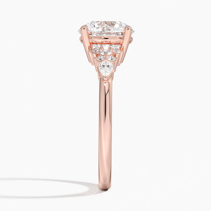 ecomposer-view with diamond shape-round, ecomposer-size-2-ct, ecomposer-size-2.5-ct, ecomposer-size-3-ct, ecomposer-metal type-rose-gold-18k