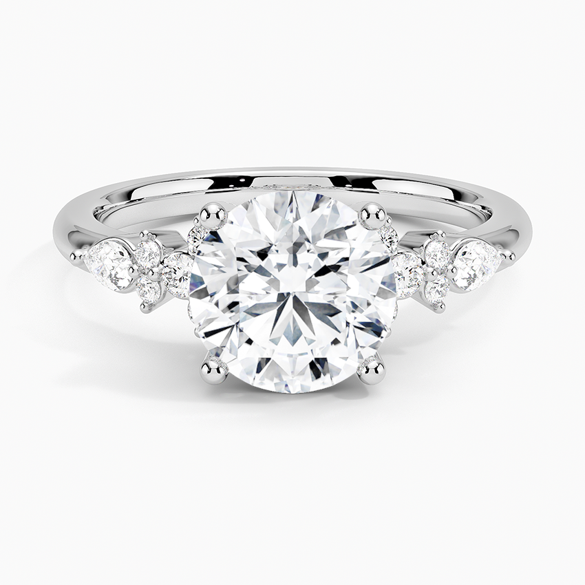 ecomposer-view with diamond shape-round, ecomposer-size-2-ct, ecomposer-size-2.5-ct, ecomposer-size-3-ct, ecomposer-metal type-white-gold-18k