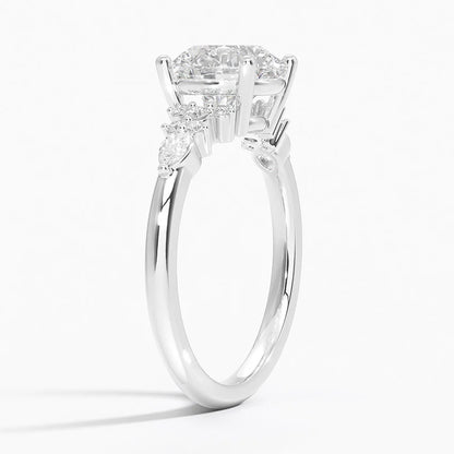 ecomposer-view with diamond shape-round, ecomposer-size-2-ct, ecomposer-size-2.5-ct, ecomposer-size-3-ct, ecomposer-metal type-white-gold-18k