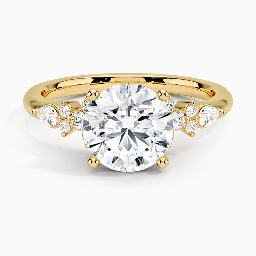 ecomposer-view with diamond shape-round, ecomposer-size-2-ct, ecomposer-size-2.5-ct, ecomposer-size-3-ct, ecomposer-metal type-yellow-gold-18k