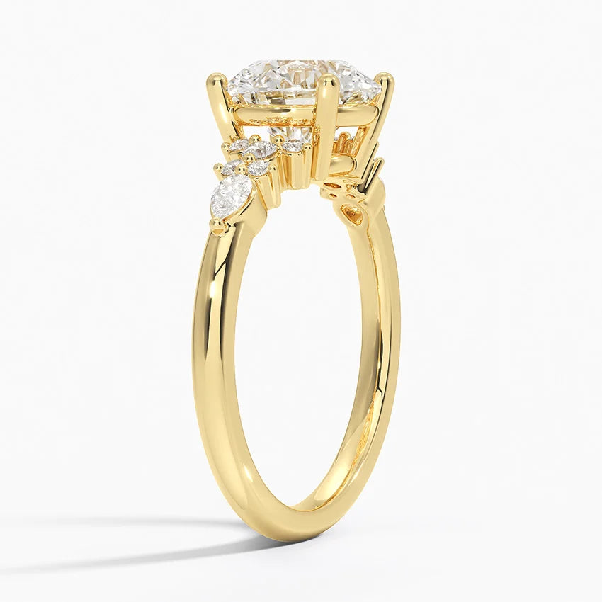 ecomposer-view with diamond shape-round, ecomposer-size-2-ct, ecomposer-size-2.5-ct, ecomposer-size-3-ct, ecomposer-metal type-yellow-gold-18k