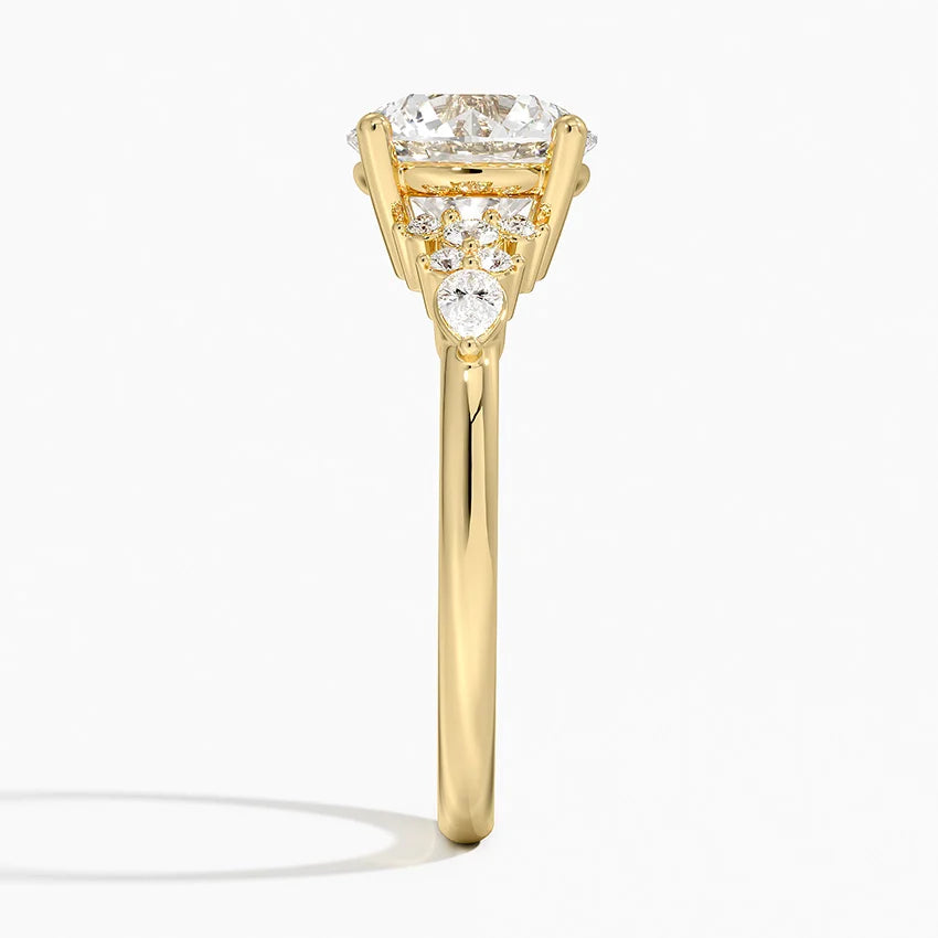 ecomposer-view with diamond shape-round, ecomposer-size-2-ct, ecomposer-size-2.5-ct, ecomposer-size-3-ct, ecomposer-metal type-yellow-gold-18k