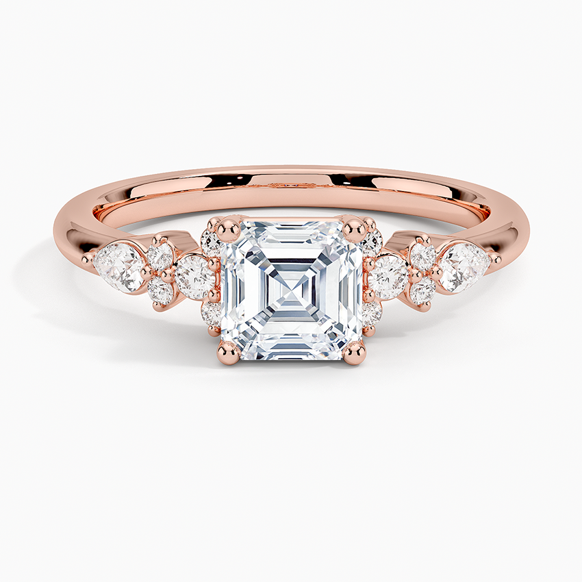 ecomposer-view with diamond shape-asscher, ecomposer-size-1-ct, ecomposer-metal type-rose-gold-18k