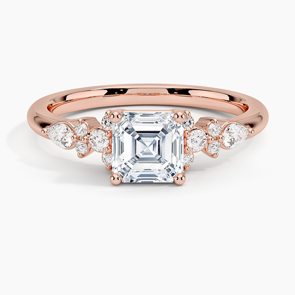 ecomposer-view with diamond shape-asscher, ecomposer-size-1-ct, ecomposer-metal type-rose-gold-18k